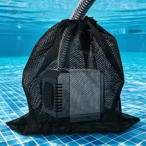 Anti-clog Pump Barrier Bag Water Pump Filter Mesh Bag with Drawstring Reusable Pond Pump Protector f
