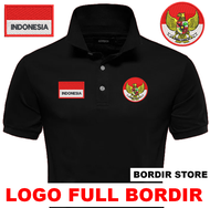 POLO FULL BORDIR GARUDA BENDERA INDONESIA Baju laki laki wanita dewasa Premium / POLOMLY