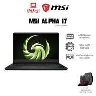 "MSI Alpha 17 C7VG-025MY Gaming Laptop - Ryzen 9, 16GB RAM, 1TB SSD, RTX 4070, 17.3" QHD, High-Perfo