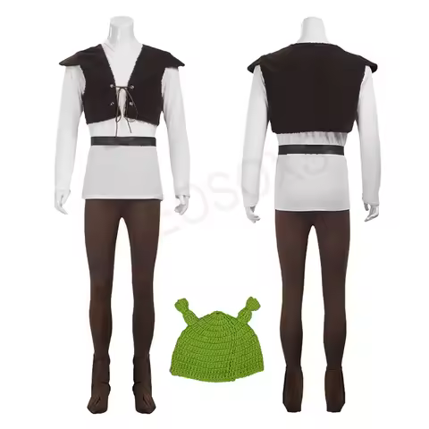 Monster Shrek Cosplay Costume Shrek Disguise Outfit Top Pants Vest Halloween Carnival Comic-Con Part