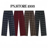 AA.Studio Men's and Women's Wide Leg Plaid Pants, Thick Velvet Fabric, Fashionable Personality