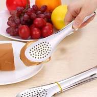 Oval Tongs Stainless Steel Hole Tongs Salad Tongs for Vegetables, Bbq, Fried Food, Cakes Food Tongs 
