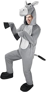 Hooded Donkey Costume for Adult, Gray Donkey Jumpsuit, Farm Animal Costume Halloween Cosplay Outfit