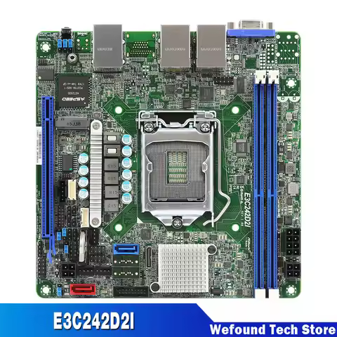 For ASRock Server Motherboard LGA1151 DDR4 ECC Supports Xeon E-2100 E3C242D2I