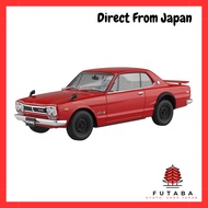 Aoshima Bunka Kyozai 1/24 Rakupla Snap Car Series KPGC10 Skyline HT 2000GT-R 1970 Red Pre-painted Pl