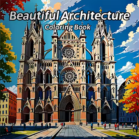 Adult Picture Book 24 pages Beautiful Architecture Coloring Book can relax and relieve stress Graffi