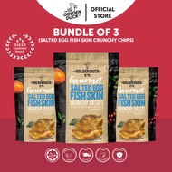 [Bundle of 3] The Golden Duck Salted Egg Fish Skin Crunchy Crisps  Snacks