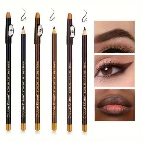 3pcs Eyebrow Pencil Set with Sharpener,Matte Waterproof,Sweat Proof,NoSmudge,Wild Eyebrow,Wooden Har