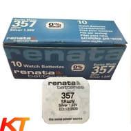 [HCM]Pin SR44SW Pin 357 1.55v Silver Oxide Renata SR44SW/303 _Made in Swiss _ Vỉ 1viên