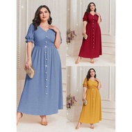T7156 Plain Maxi Plus size Dress (FIT TO XL)