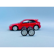 Z115 - Hot Wheels Tayar Getah Rubber Wheels BBS Chrome 10mm Axle JDM Long 1:64