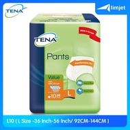 Tena Pants Value Adult Diapers Large L10 ( L Size -36 Inch-56 Inch/ 92CM-144CM )