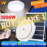 WAHA  buy 1 take 1 solar light indoor light 3000 watts solar ceiling light solar light outdoor waterproof with solar panel 1000 watts original 1000/2000/3000watts