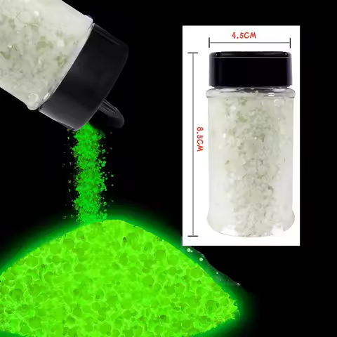1.76/50g 2.5MM&1MM Glow in The Dark Chunky Glitter, Nail Glitter, Luminous Mixed Flakes Crafts, Resi