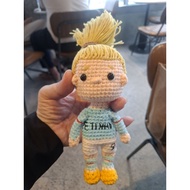Erling Haaland player doll, blonde hair.