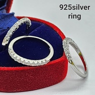 (CR7385)Original 925 silver ring with white gold plated stone ladies ring(cincin perak 925 untuk perempuan)