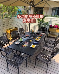 💎戶外枱椅 100%新 庭院 天台 室外 無煙燒烤枱椅 多功能戶外燒烤枱椅  電/碳  Multifunctional outdoor barbecue table and chairs  包送貨
