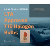 LTA Approved T10 T15 T20 Orange Halogen Bulbs Pole Light License Plate Cabin