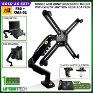 North Bayou NB F80 Single Monitor Desktop Mount for 17"-30" Monitor with XMA-01 VESA Monitor Adapter