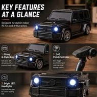 1:24 RC Off-Road Drift Car With LED Lights, G-Wagon Style RC SUV Toy Car, Children Indoor/Outdoor Ra