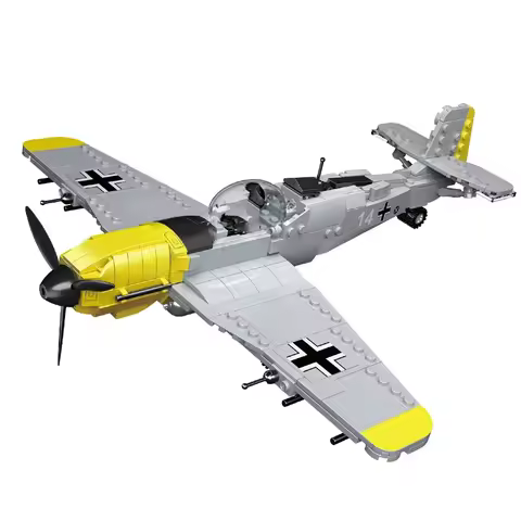 Educational 1:48 Army BF-109 Fighter Building Blocks 471pcs mini Bricks for Kids with Military Soldi