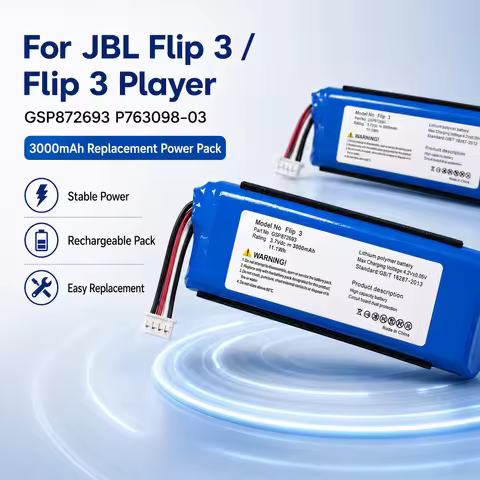 GSP872693 P763098-03 3000mAh Rechargeable Battery for JBL Flip 3 Flip 3 Player Speaker Replacement P