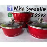 Giacomo Die-Cast Aluminium Periuk Rendang 3 Biji