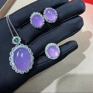 I Burmese Natural Jadeite Ice Violet 925 Pigeon Ring Egg Pendant Inlaid Egg Surface Customized Jade 