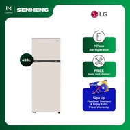 LG 493L 2 Door Top Freezer Fridge / Refrigerator Inverter Beige / Mint LG-GNB452PBFK / LG-GNB452PMFK