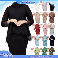 Baju Kurung Moden Baju Raya 2023 Lace Muslimah Long Sleeve Labuh Plus-size Baju Bridesmaid Nikah Kur