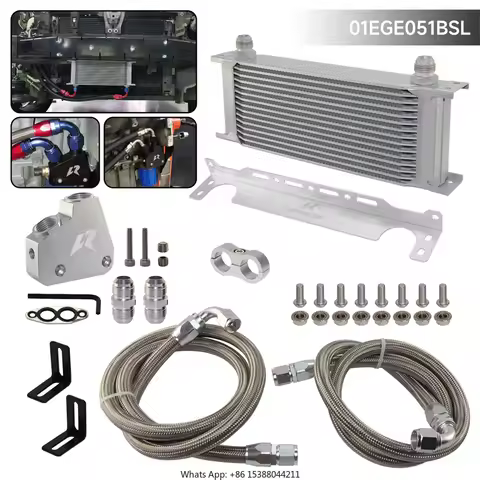 Silver 13/15/16 Row Engine Oil Cooler Kit For Chevrolet Corvette Camaro LS1 LS2 LS3 LS6 LS7 LS9 4.8L