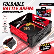 Collapsible Spinning Top Plate Piring Gasing Lipat Impact Resistant Large Space Easy Carry Foldable 