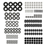 144 Piece Wheels and Axles Sets, Building Bricks Car Parts and Pieces Kit - Car Building Set with Wh