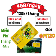 (MIỄN PHÍ DÙNG THỬ ) Sim 4G 5G GMobile Xài Sóng Mobifone Ổn Định - Gói Cước Data Tốc Độ Cao + Miễn P