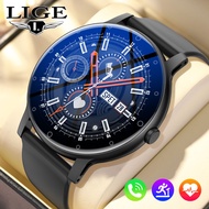 LIGE New Smart Watch Men Full Touch Screen Sport Fitness Watch IP67 Waterproof Bluetooth For Android Ios Smartwatch Men+Box