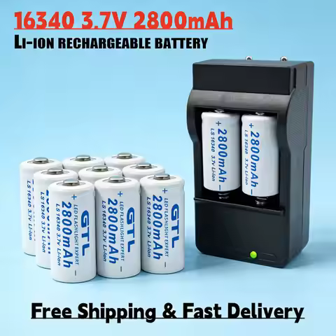 2-20pcs 3.7V 2800mAh Rechargeable Li-ion Battery CR123A RCR123 ICR16340 with L70+16340 Charger for S