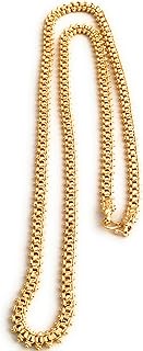Brass Micro Gold Plated 1 Gram Designer Chain for Women and Girls, Stone Copper Alloy Brass, No Gems