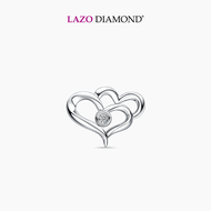 LAZO DIAMOND Minimalist Fond Hearts Diamond Pendant in 9k White Gold