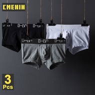 3Pcs Boxer Men Underwear Cotton Pouch Underpants Boxershorts Breathalbe Male Panties Innerwear Fashi