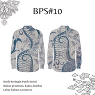 KATUN [BPS10] 1⁄2 meter of Premium White Banyan Cotton Batik, Tosca Denim Color, Abstract Motif, Fam