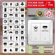 Suis Label Sticker/ Switch Label PVC Sticker / Sticker Suis / Sticker Label Elektrik / Sticker Label