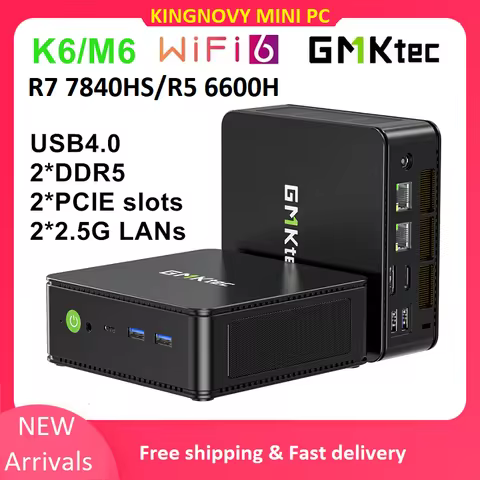 GMKtec Nucbox K6 M6 AMD Ryzen 7 7840HS R5 6600H Gaming Mini PC USB4 2*DDR5 2*PCIE 2*2.5G Windows 11 