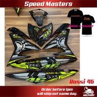 Speed Master MAGIC BOY Coverset VR46 Rossi Y15ZR V2 V3 BLACK mx king 150 grey exciter 150 Black Vietnam Coverset Diasil
