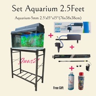 Combo Set Aquarium 2.5Feet ( Free Gift:- Antichlorine & PSB-200ml)(6/26)