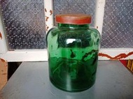 庄腳柑仔店~早期氣泡玻璃罐醬菜罐含蓋~尺寸:口徑10**底17*高22公分