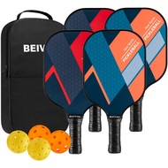 Pickleball Paddles, Fiberglass Surface Pickleball Paddles Set of 4, Pickleball Set with 4 Pickleball