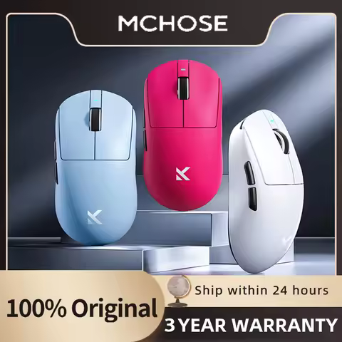 MCHOSE A7 Wireless Esports Gaming Mouse,Dual 8K Polling,42,000 DPI,PAW3950 Optical Sensor,59g Lightw