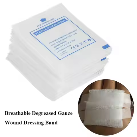 10Pcs 5x5cm 7.5x7.5cm 10x10cm Breathable Degreased Gauze Wound Dressing Band Aid Bandage Large Wound