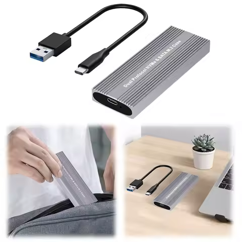 USB3.2 To M.2 NVME SATA SSD Enclosure Adapter 10Gbps PCIe 6Gbps SATA SATA SSD Enclosure Reader for M