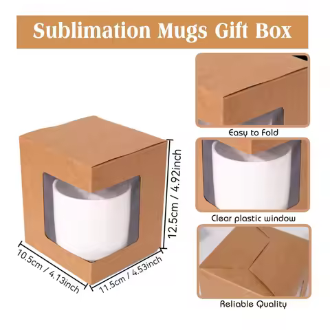 Mug Gift Box Window Paper Cupcake Muffin Tart Pastry Dessert Baking Packaging Box Takeaway Bakery Bo
